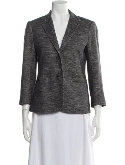 Pre-owned Theory Tweed Pattern Blazer In Gray
