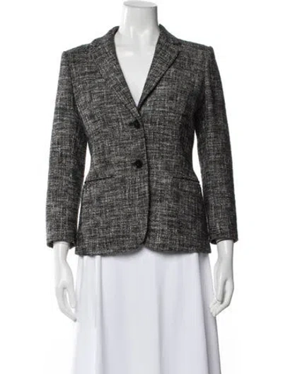 Pre-owned Theory Tweed Pattern Blazer In Gray