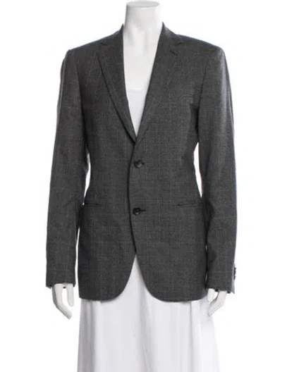 Pre-owned Theory Tweed Pattern Blazer In Gray