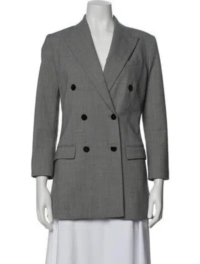 Pre-owned Theory Tweed Pattern Blazer In Gray