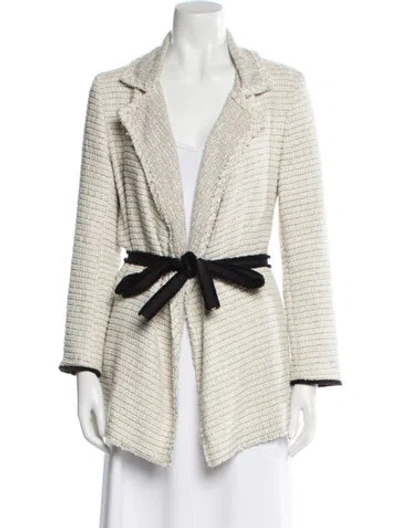 Pre-owned Theory Tweed Pattern Blazer In Neutral