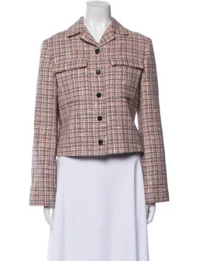 Pre-owned Theory Tweed Pattern Blazer In Neutral