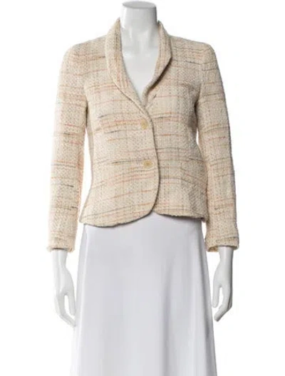 Pre-owned Theory Tweed Pattern Blazer In Neutral