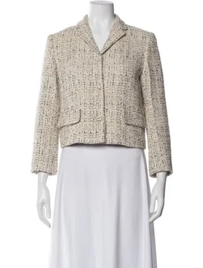 Pre-owned Theory Tweed Pattern Blazer In Neutral