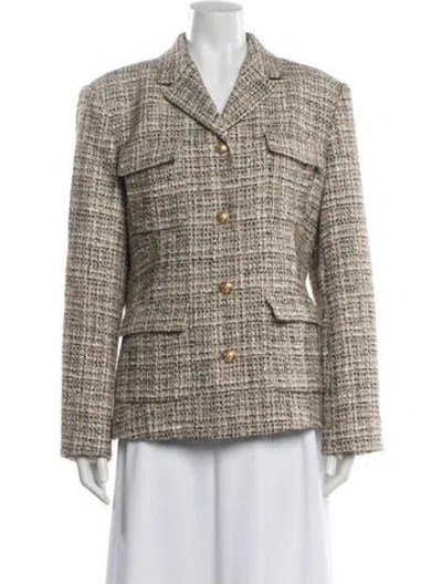 Pre-owned Theory Tweed Pattern Blazer In Neutrals