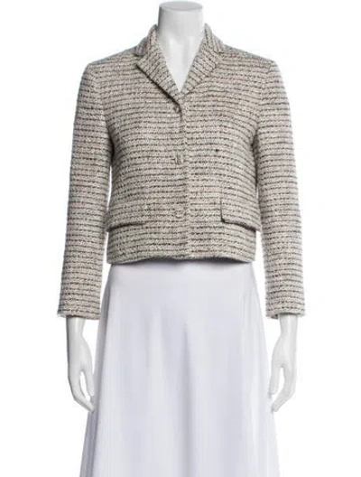 Pre-owned Theory Tweed Pattern Blazer In Neutrals