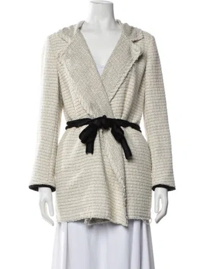 Pre-owned Theory Tweed Pattern Coat In Neutral