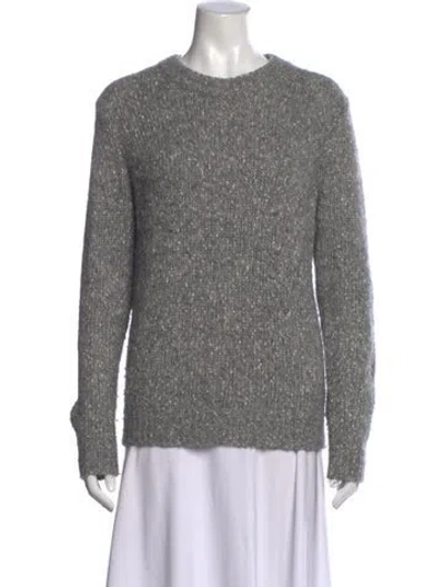 Pre-owned Theory Tweed Pattern Crew Neck Sweater In Gray