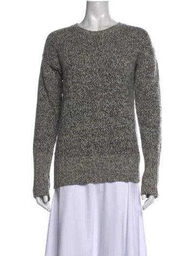 Pre-owned Theory Tweed Pattern Crew Neck Sweater In Grey