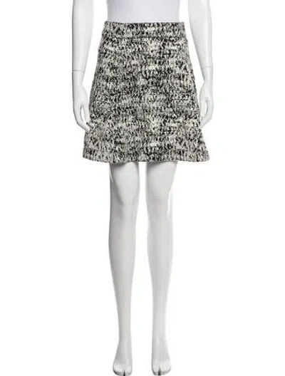 Pre-owned Theory Tweed Pattern Crew Neck Sweater In White