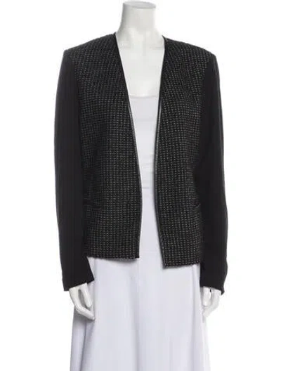 Pre-owned Theory Tweed Pattern Evening Jacket In Black