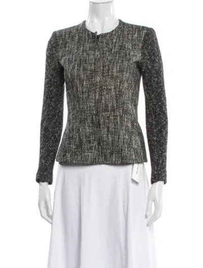 Pre-owned Theory Tweed Pattern Evening Jacket In Black
