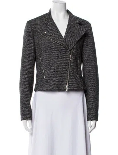 Pre-owned Theory Tweed Pattern Evening Jacket In Black