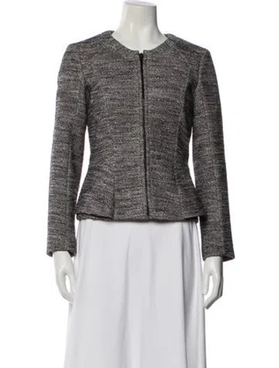 Pre-owned Theory Tweed Pattern Evening Jacket In Gray