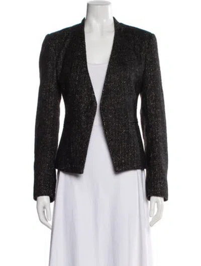 Pre-owned Theory Tweed Pattern Evening Jacket In Gray