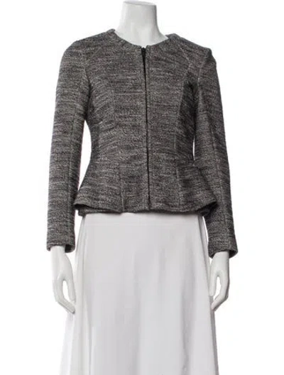 Pre-owned Theory Tweed Pattern Evening Jacket In Gray