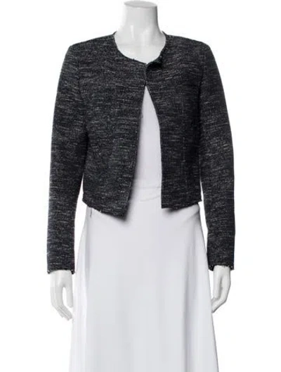 Pre-owned Theory Tweed Pattern Evening Jacket In Gray