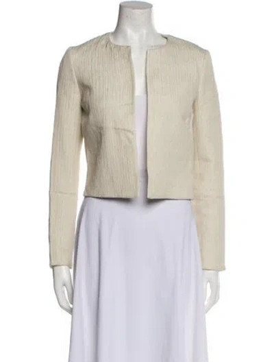 Pre-owned Theory Tweed Pattern Evening Jacket In Neutral