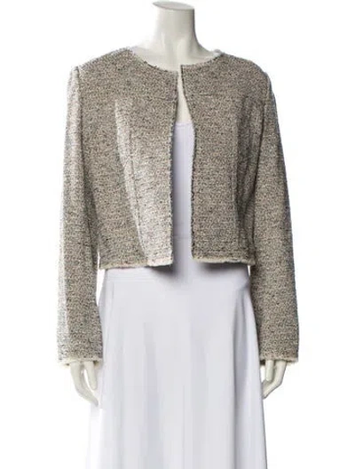 Pre-owned Theory Tweed Pattern Evening Jacket In Neutral