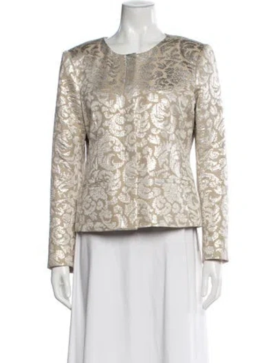 Pre-owned Theory Tweed Pattern Evening Jacket In Neutral