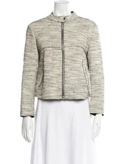 Pre-owned Theory Tweed Pattern Evening Jacket In Neutral