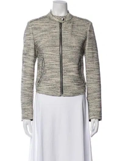 Pre-owned Theory Tweed Pattern Evening Jacket In Neutral