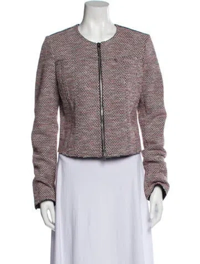 Pre-owned Theory Tweed Pattern Evening Jacket In Pink