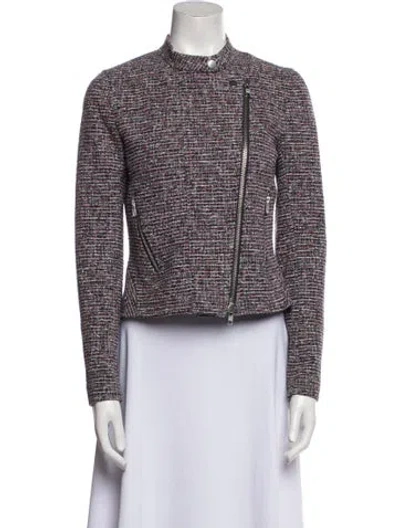 Pre-owned Theory Tweed Pattern Jacket In Blue