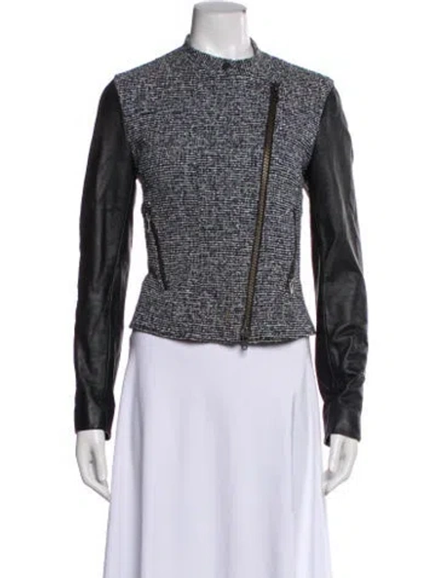 Pre-owned Theory Tweed Pattern Jacket In Multi
