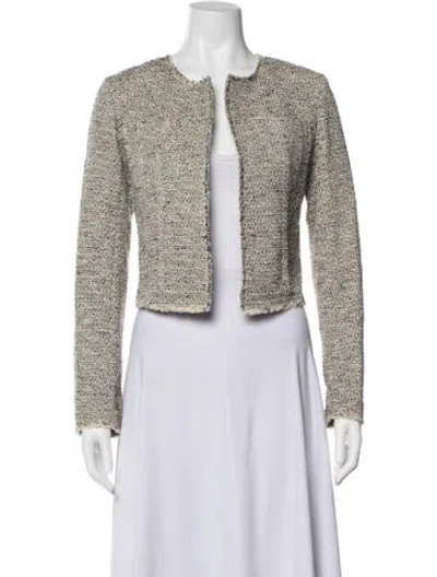 Pre-owned Theory Tweed Pattern Jacket In Multicolor