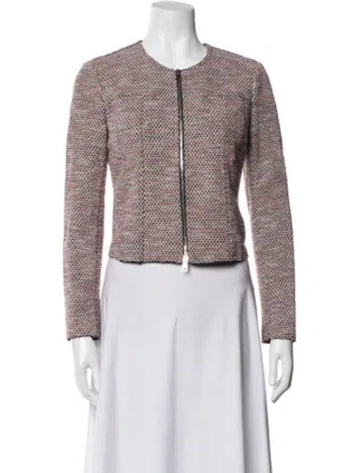Pre-owned Theory Tweed Pattern Jacket In Multicolor
