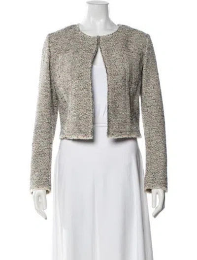 Pre-owned Theory Tweed Pattern Jacket In Neutral