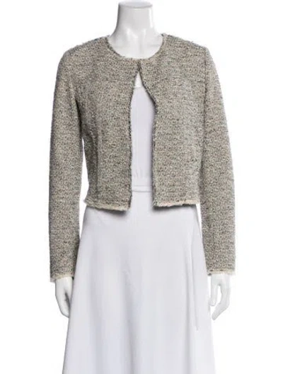 Pre-owned Theory Tweed Pattern Jacket In Neutral