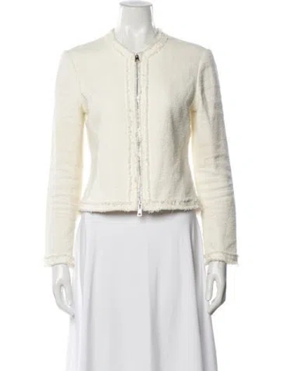 Pre-owned Theory Tweed Pattern Jacket In Neutral
