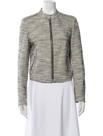 Pre-owned Theory Tweed Pattern Jacket In Neutral
