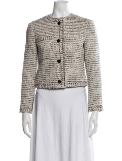 Pre-owned Theory Tweed Pattern Jacket In Neutral