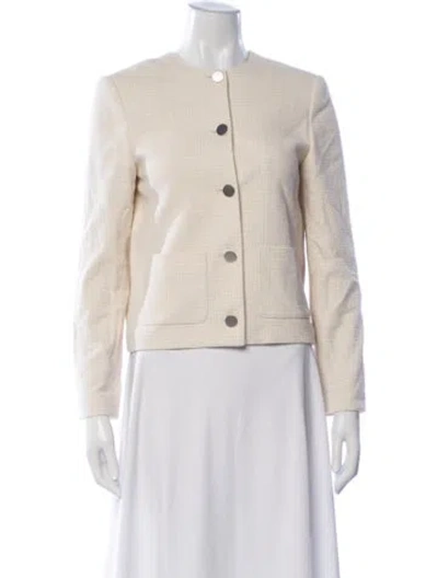 Pre-owned Theory Tweed Pattern Jacket In Neutrals