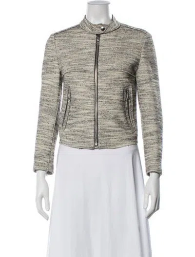 Pre-owned Theory Tweed Pattern Jacket In Neutrals