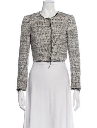 Pre-owned Theory Tweed Pattern Jacket In Neutrals