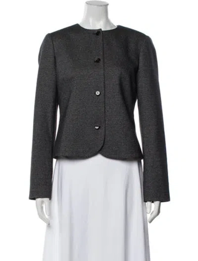 Pre-owned Theory Tweed Pattern Jacket W/ Tags In Grey