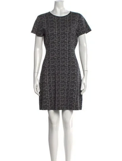 Pre-owned Theory Tweed Pattern Knee-length Dress In Black