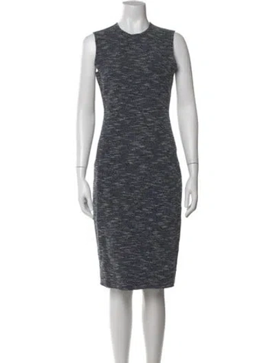 Pre-owned Theory Tweed Pattern Knee-length Dress In Blue