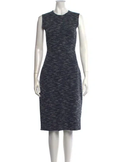 Pre-owned Theory Tweed Pattern Knee-length Dress In Blue