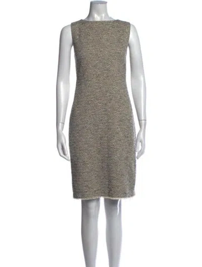 Pre-owned Theory Tweed Pattern Knee-length Dress W/ Tags In Neutral