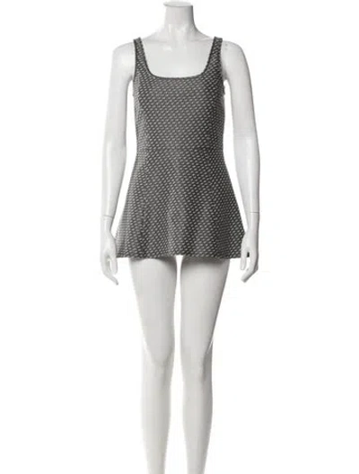 Pre-owned Theory Tweed Pattern Mini Dress In Black