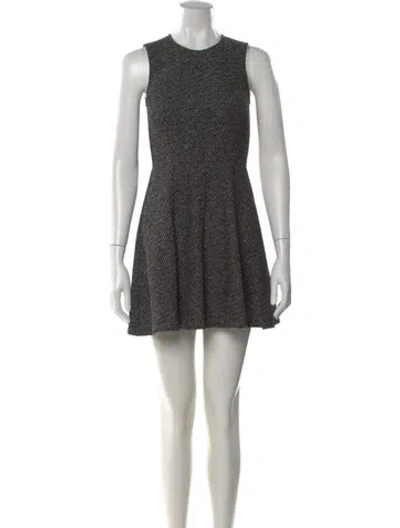 Pre-owned Theory Tweed Pattern Mini Dress In Black