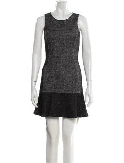 Pre-owned Theory Tweed Pattern Mini Dress In Black