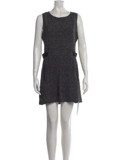 Pre-owned Theory Tweed Pattern Mini Dress In Black