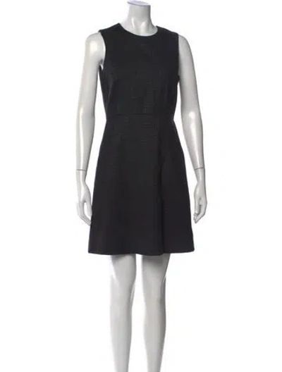 Pre-owned Theory Tweed Pattern Mini Dress In Black