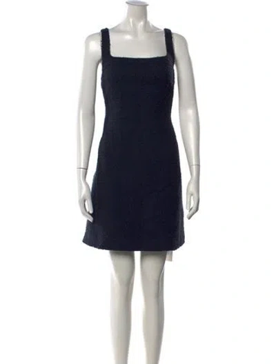 Pre-owned Theory Tweed Pattern Mini Dress In Blue